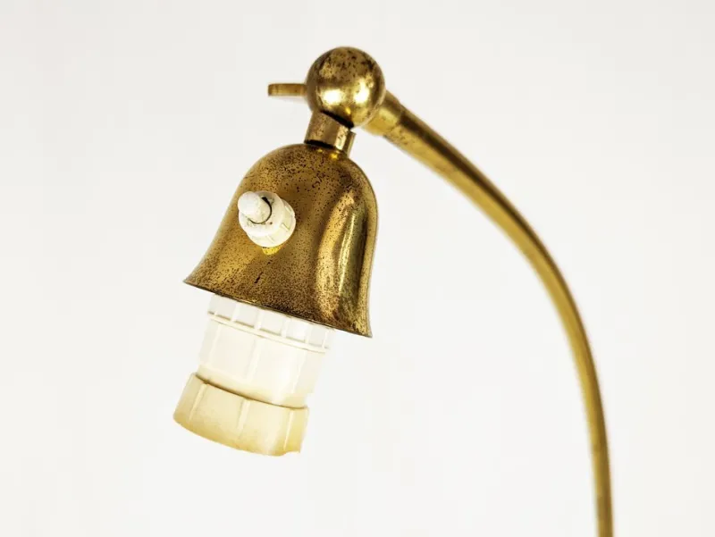 Best Pamono Italian Burgundy Metal & Brass Floor Lamp, 1940s