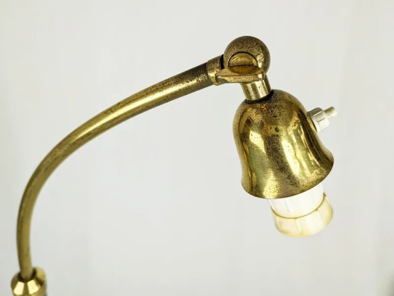 Best Pamono Italian Burgundy Metal & Brass Floor Lamp, 1940s