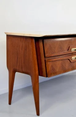 Online Pamono Italian Carrara Marble and Brass Sideboard, 1960s