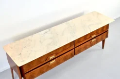Online Pamono Italian Carrara Marble and Brass Sideboard, 1960s