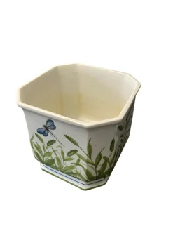Pamono Italian Ceramic Cachepot Planter with Dragonfly Design><noscript><img width=