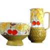 Pamono Italian Ceramic Jug and Bowl Set from Fratelli Fanciullacci, 1960s, Set of 2> Bottles, Carafes & Jugs
