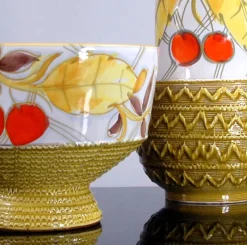 Pamono Italian Ceramic Jug and Bowl Set from Fratelli Fanciullacci, 1960s, Set of 2><noscript><img width=
