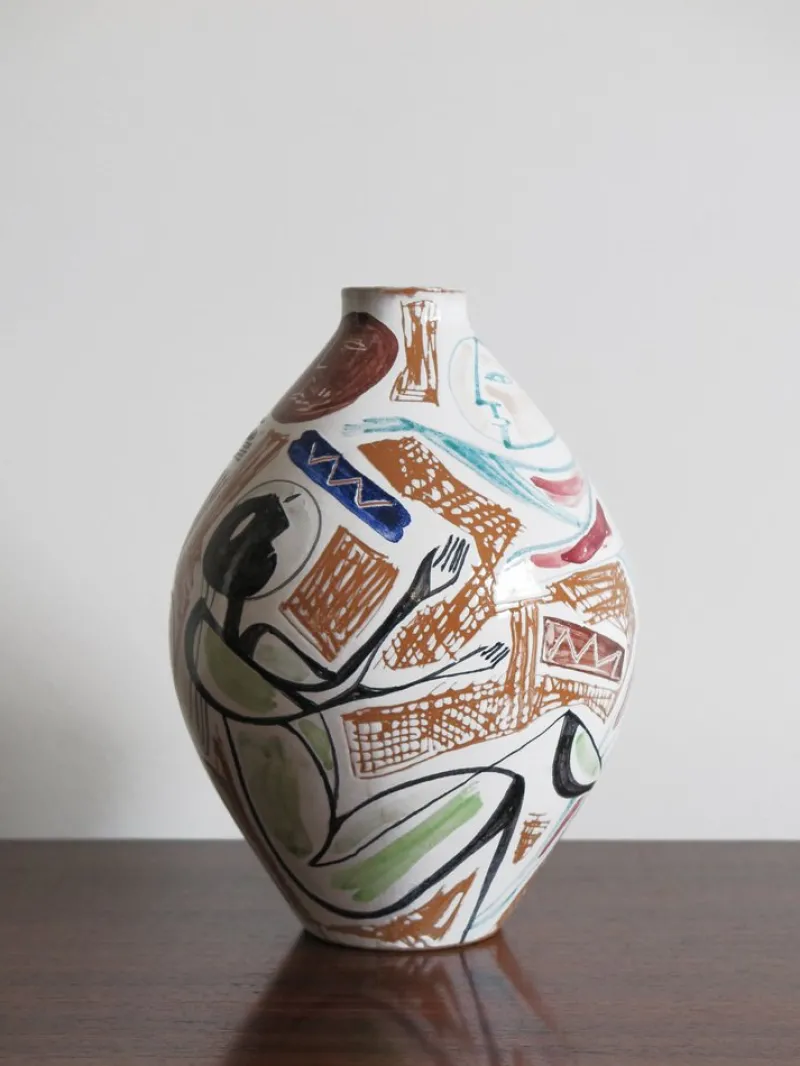 Online Pamono Italian Ceramic Vase by Elio Schiavon, 50s
