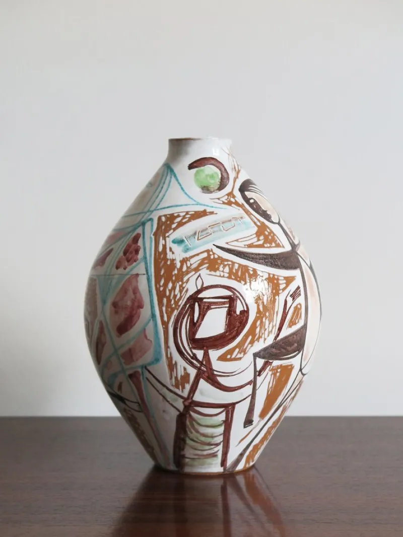 Online Pamono Italian Ceramic Vase by Elio Schiavon, 50s