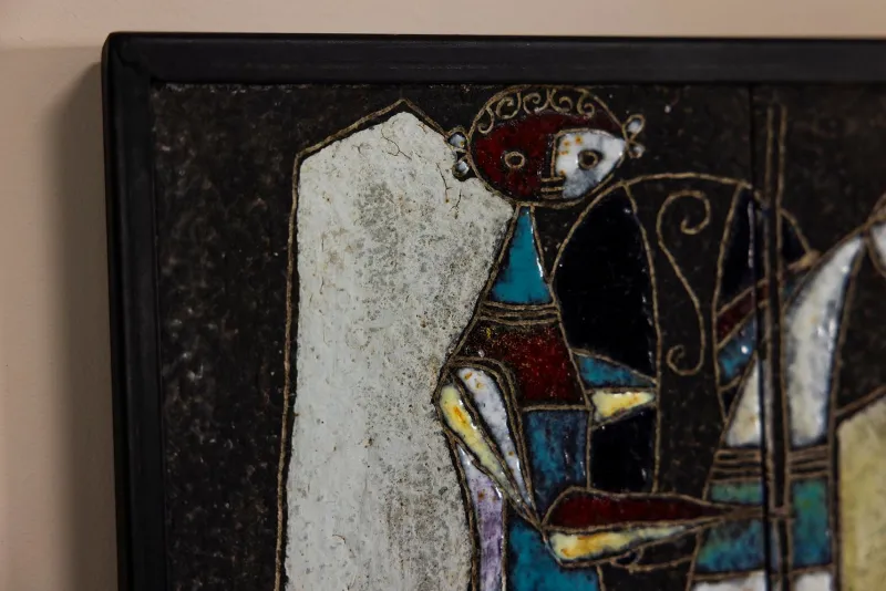 New Pamono Italian Ceramic Wall Panel by Marcello Fantoni, 1960s