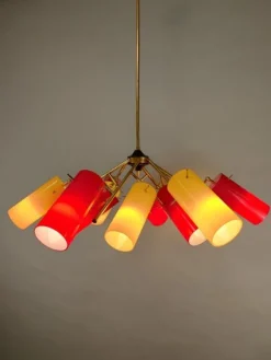 Pamono Italian Chandelier from Stilnovo, 1950s><noscript><img width=
