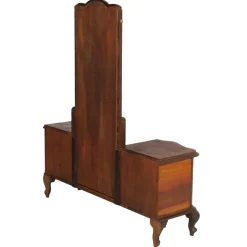 Pamono Italian Chippendale Style Walnut & Burl Walnut Veneer Dressing Table, 1940s> Dressing Tables