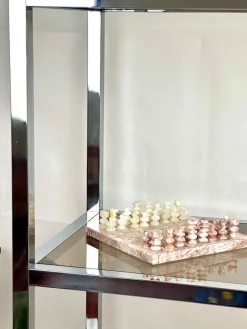 Pamono Italian Chrome and Smoked Glass Bookshelf, 1970s><noscript><img width=