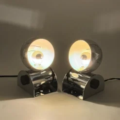 Best Pamono Italian Chrome Eyeball Lamps by Tronconi, 1970s, Set of 2