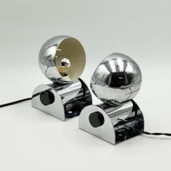 Best Pamono Italian Chrome Eyeball Lamps by Tronconi, 1970s, Set of 2