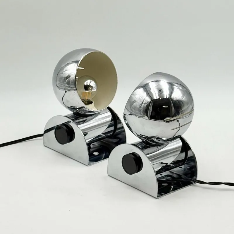 Best Pamono Italian Chrome Eyeball Lamps by Tronconi, 1970s, Set of 2