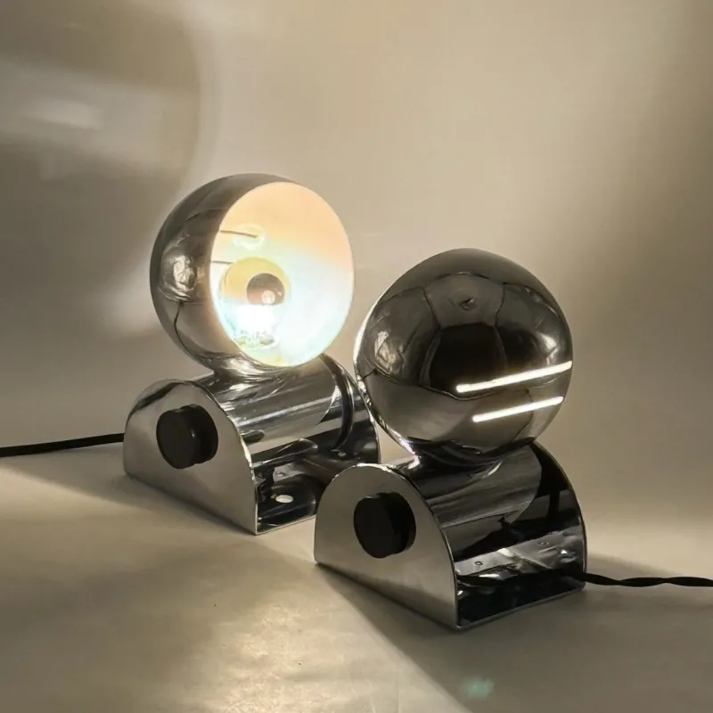 Best Pamono Italian Chrome Eyeball Lamps by Tronconi, 1970s, Set of 2