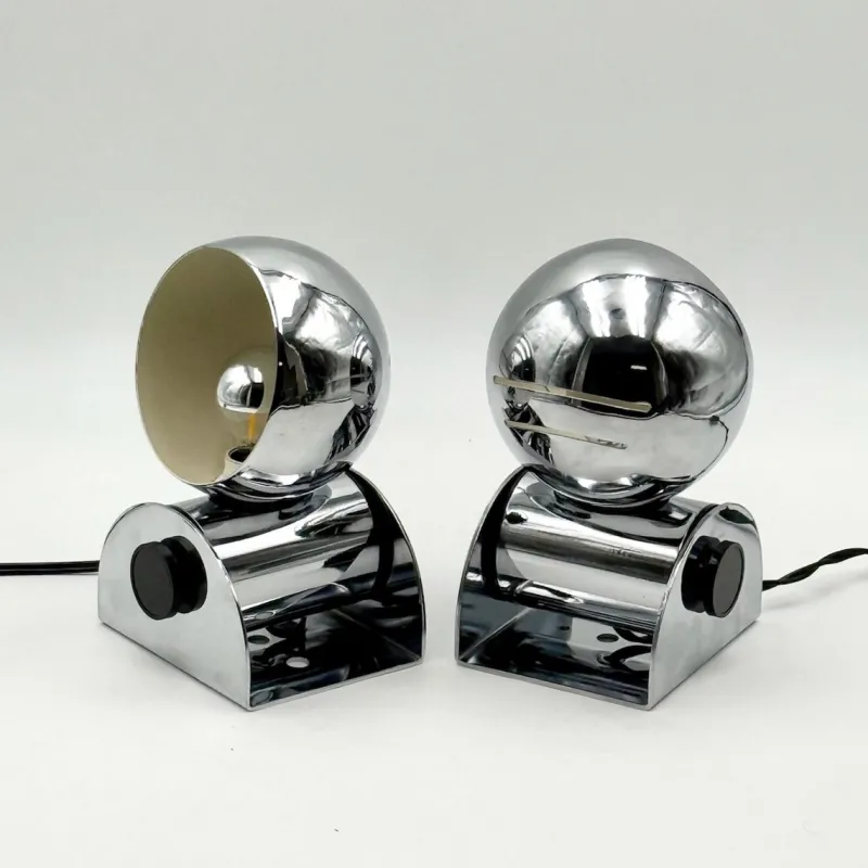 Best Pamono Italian Chrome Eyeball Lamps by Tronconi, 1970s, Set of 2