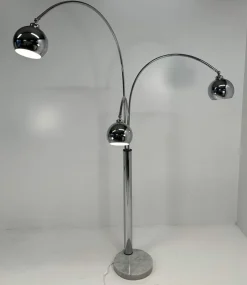 Pamono Italian Chromed Floor Lamp by Reggiani, 1970s> Floor Lamps