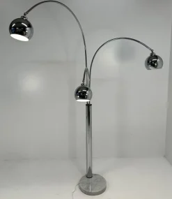 Pamono Italian Chromed Floor Lamp by Reggiani, 1970s><noscript><img width=