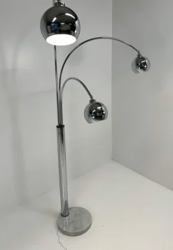 Pamono Italian Chromed Floor Lamp by Reggiani, 1970s><noscript><img width=