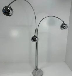 Pamono Italian Chromed Floor Lamp by Reggiani, 1970s><noscript><img width=