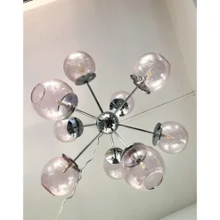 Discount Pamono Italian Chromed Sputnik Chandelier in Pink by Simoeng