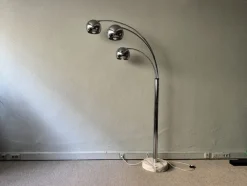 Pamono Italian Chromed Steel Floor Lamp with Three Arms attributed to Goffredo Reggiani, 1970s> Floor Lamps