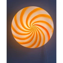 Pamono Italian Clear Amber Swirls Wall Sconce in Murano Glass by Simoeng><noscript><img width=