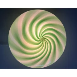 Pamono Italian Clear Green Swirls Wall Sconce in Murano Glass by Simoeng><noscript><img width=