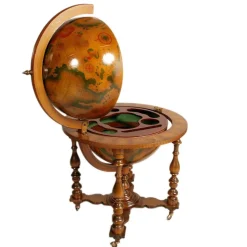 Pamono Italian Cocktail Bar Cart on Decorated World Map, 1950s><noscript><img width=