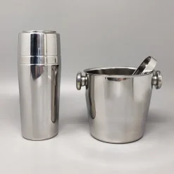 Pamono Italian Cocktail Shaker with Ice Bucket from Mepra, 1970s, Set of 3> Ice Buckets & Wine Coolers