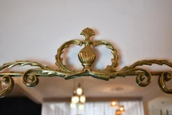 Pamono Italian Console Table in Brass and Marble with Mirror, 1950s><noscript><img width=