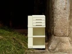 Pamono Italian Cream Storage Trolley in Plastic by Giovanni Pelis for Stile Neolt, 1960s> Serving Bar Carts & Trolleys