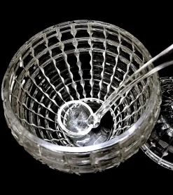 Pamono Italian Crystal Punch Bowl with Lid and Ladle, 1965, Set of 2><noscript><img width=