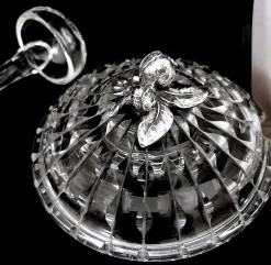 Pamono Italian Crystal Punch Bowl with Lid and Ladle, 1965, Set of 2><noscript><img width=