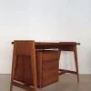 Pamono Italian Desk with Glass Top and Brass Details, 1950s> Desks