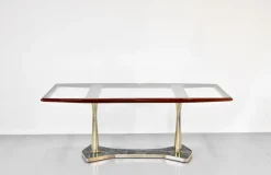 Pamono Italian Dining Table in Teak and Marble, 1960s> Dining Tables & Sets