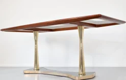 Pamono Italian Dining Table in Teak and Marble, 1960s><noscript><img width=