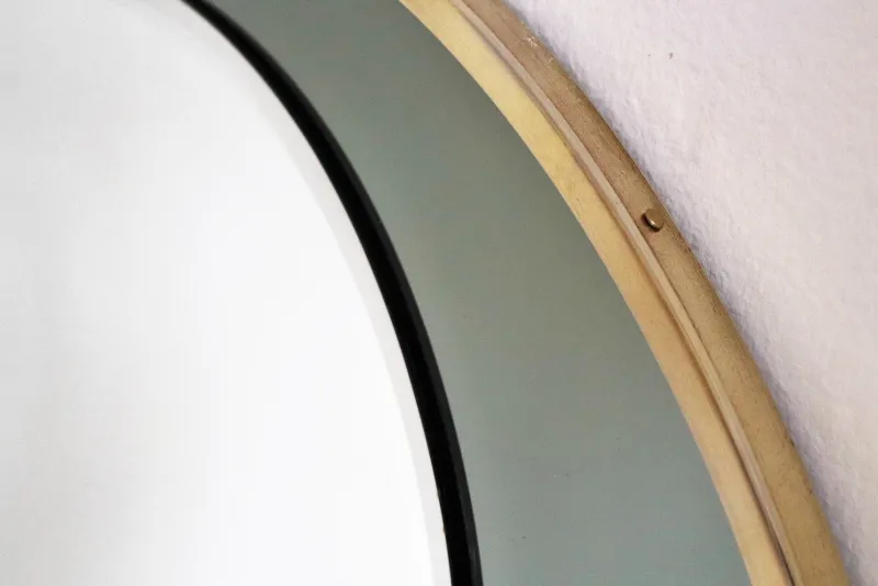 Pamono Italian Double Glass Wall Mirror with Brass Frame, 1970s> Mirrors