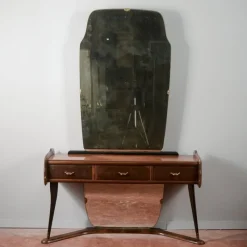 Online Pamono Italian Dressing Table with Wooden Mirror, 1960s