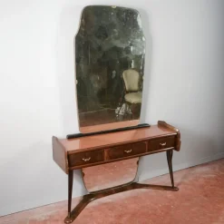 Online Pamono Italian Dressing Table with Wooden Mirror, 1960s