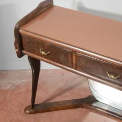Online Pamono Italian Dressing Table with Wooden Mirror, 1960s