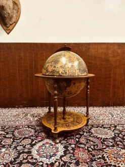 Pamono Italian Drink Globe in Wood> Serving Bar Carts & Trolleys