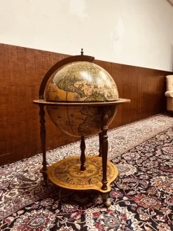 Pamono Italian Drink Globe in Wood> Serving Bar Carts & Trolleys