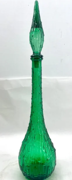 Pamono Italian Empoli Genie Bottle in Green Art Glass, 1960s><noscript><img width=