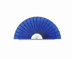 Pamono Italian Fan-Shaped Demi-Lune Wall Light in Blue Stepped Glass, 1980s> Wall Lights & Sconces