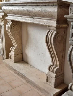 Pamono Italian Fireplace in Travertino> Fireplaces And Mantels