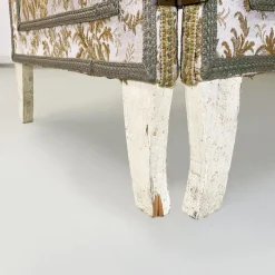 Pamono Italian Floral Fabric Folding Screen with Wooden Feet, 1940s><noscript><img width=