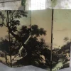 Best Pamono Italian Folding Screen with Bucolic Transfer-Painting, 1950s