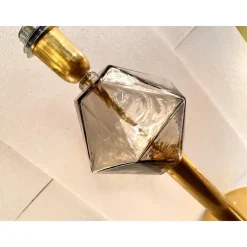 Pamono Italian Fumè Murano Glass Table Lamps with Unlaquered Brass by Simoeng, Set of 2><noscript><img width=