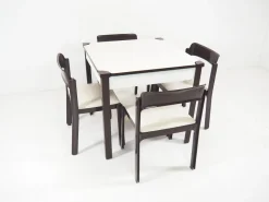 Pamono Italian Game Tables & 4 Chairs Set by Gio Ponti for Fratelli Reguitti, 1972, Set of 5