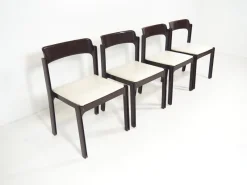 Pamono Italian Game Tables & 4 Chairs Set by Gio Ponti for Fratelli Reguitti, 1972, Set of 5