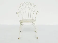 Pamono Italian Garden Armhairs in White Metal, 1950s, Set of 4><noscript><img width=